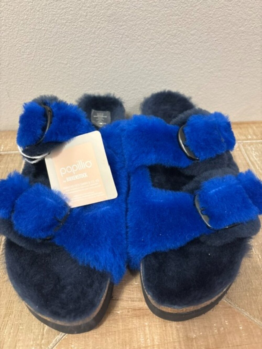 Papillio by Birkenstock Arizona Big Buckle Genuine Shearling Slide Sandal